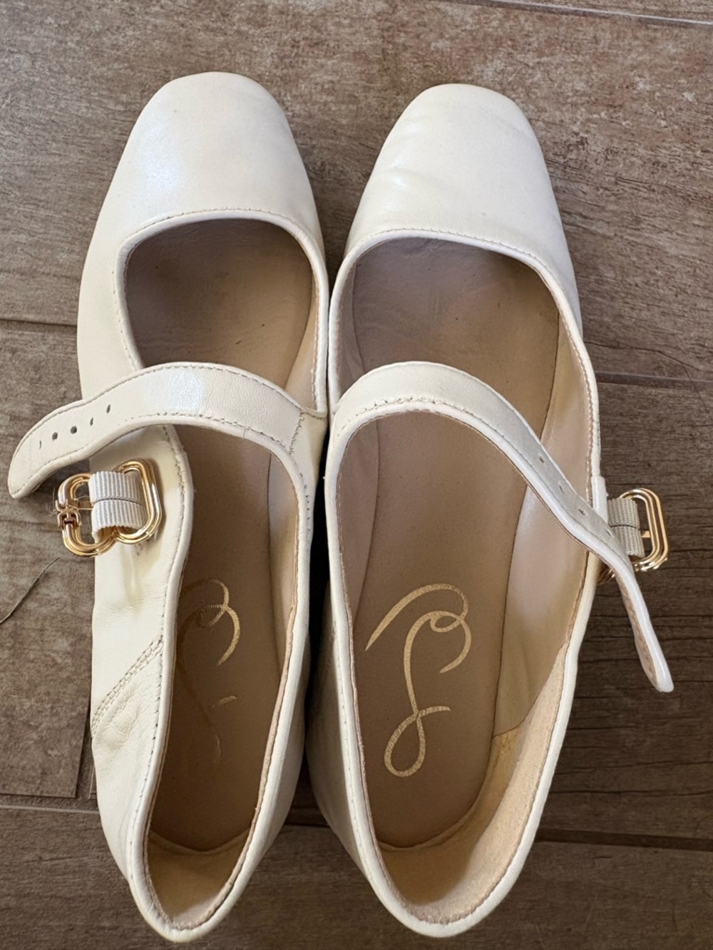 Sam Edelman Michaela Cream Mary Jane Flats Size 6